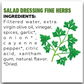 Vinaigrette aux fines herbes Mrs. Taste zéro calorie (300 ml) 