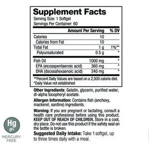 EPA/DHA nutritionnel brut (60 gélules) 