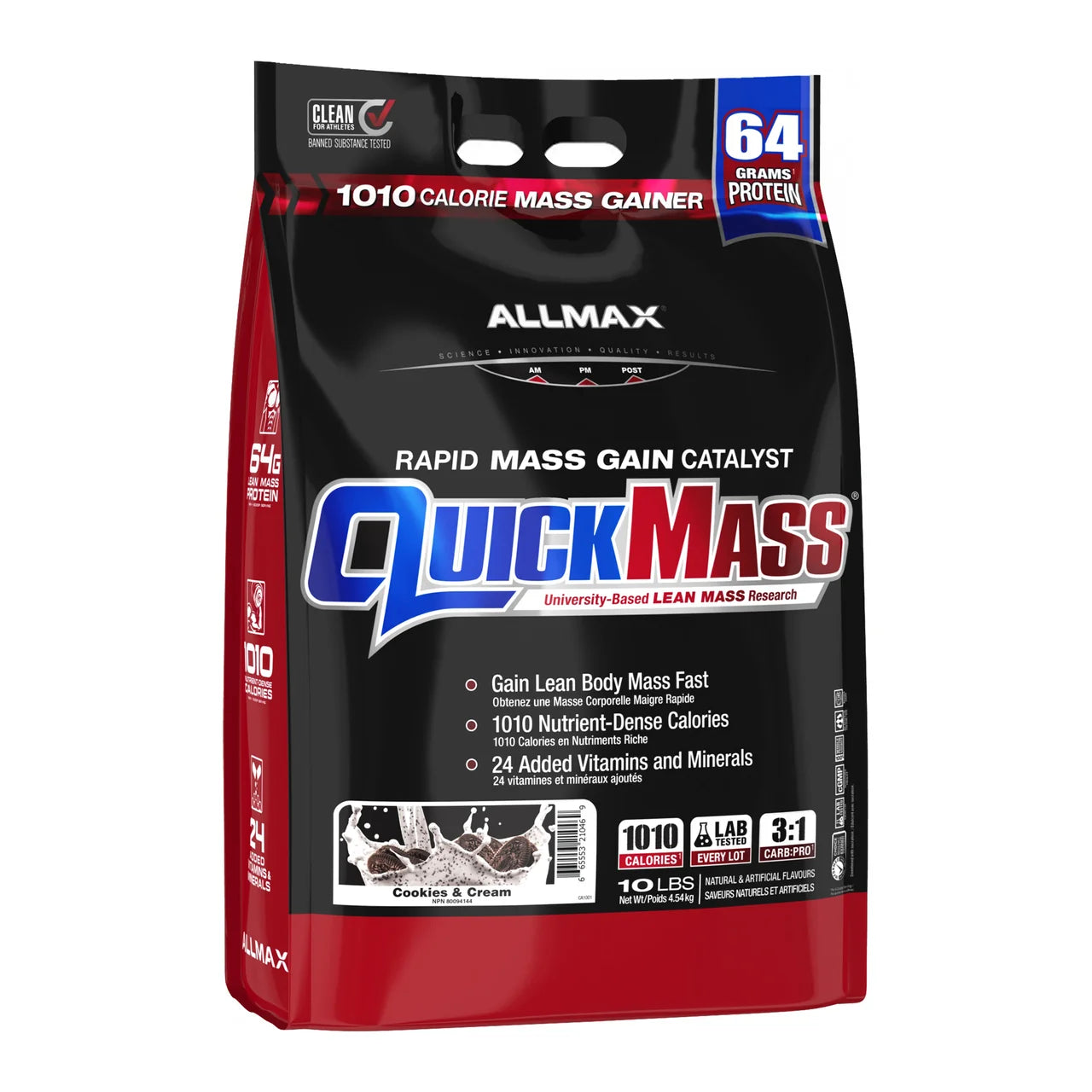 Allmax Quickmass Rapid Mass Gainer (10lb) - Best Before 07/25