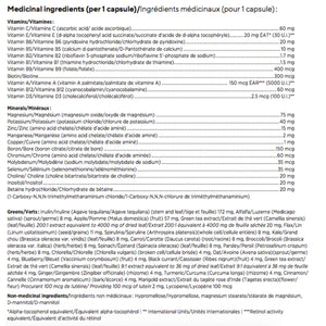Multivitamines et légumes crus (180 capsules) 