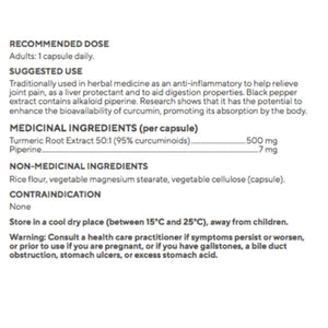 Curcuma nutritionnel cru (60 capsules) 