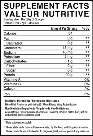 Isolat de protéines transparent en vrac (1 lb à 5 lb)